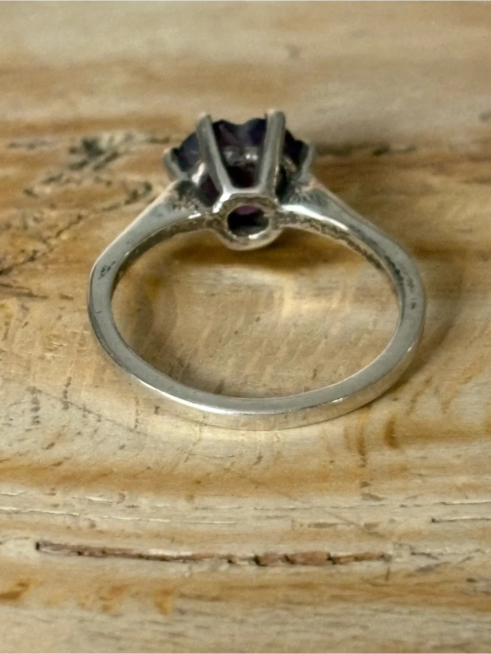 Sterling Silver Heart Amethyst Ring